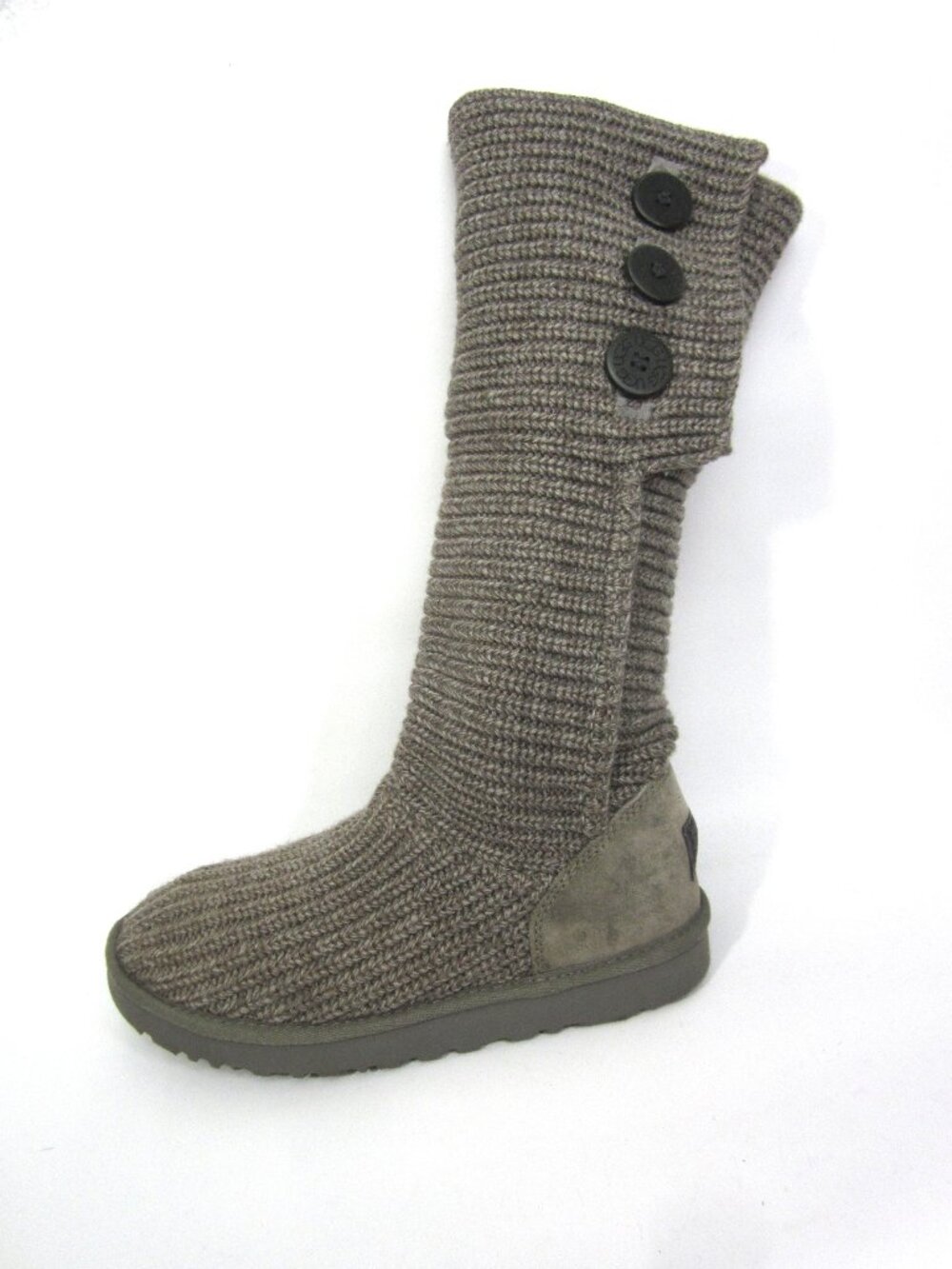 UGG Women's Size 10 Cardy Boots Gray Knit Tall or Folded Cuff Wool Blend 1016555